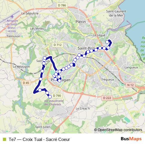 Te7 bus Line Map