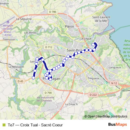 Te7 bus Line Map