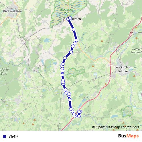 7549 bus Line Map