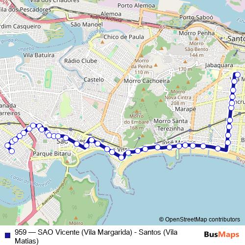 959 bus Line Map