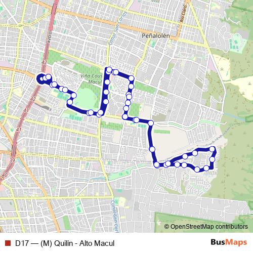 D17 bus Line Map