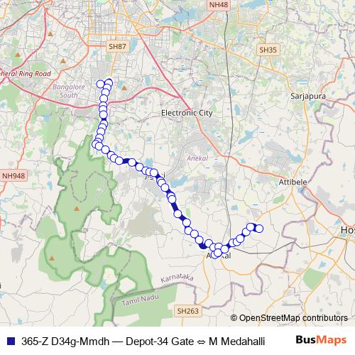 365-Z D34g-Mmdh bus Line Map