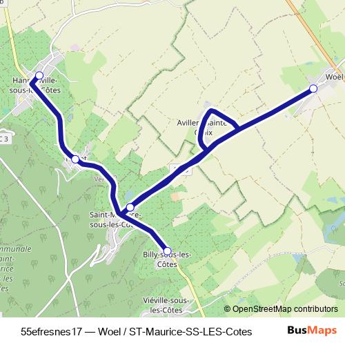 55efresnes17 bus Line Map