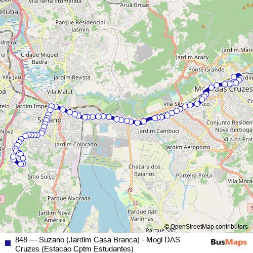 848 bus Line Map