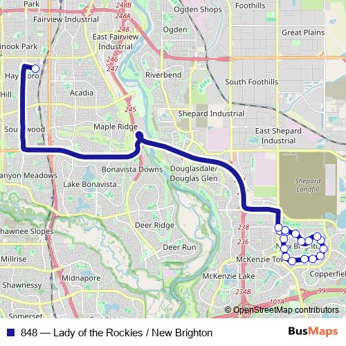 848 bus Line Map