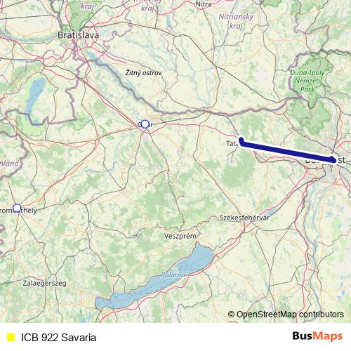 ICB 922 Savaria bus Line Map