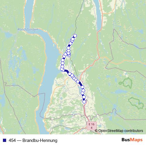 454 bus Line Map