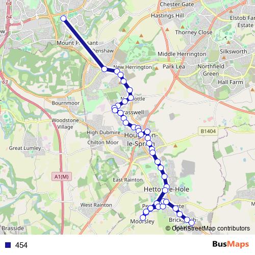 454 bus Line Map