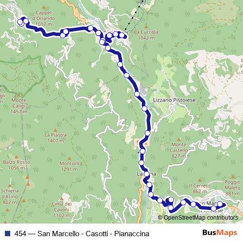 454 bus Line Map