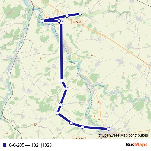 8-6-205 bus Line Map