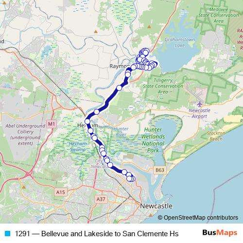 1291 bus Line Map