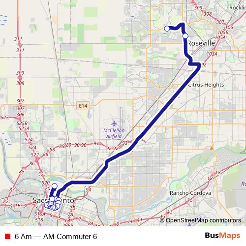 6 Am bus Line Map