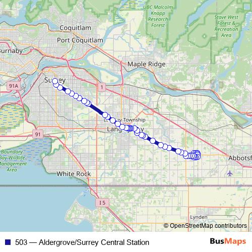 503 bus Line Map