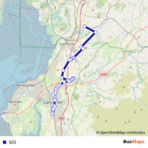 503 bus Line Map