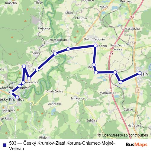 503 bus Line Map