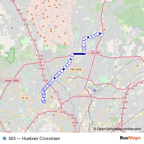 503 bus Line Map