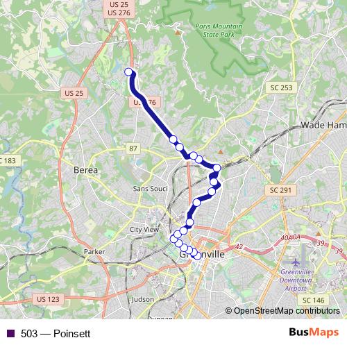 503 bus Line Map