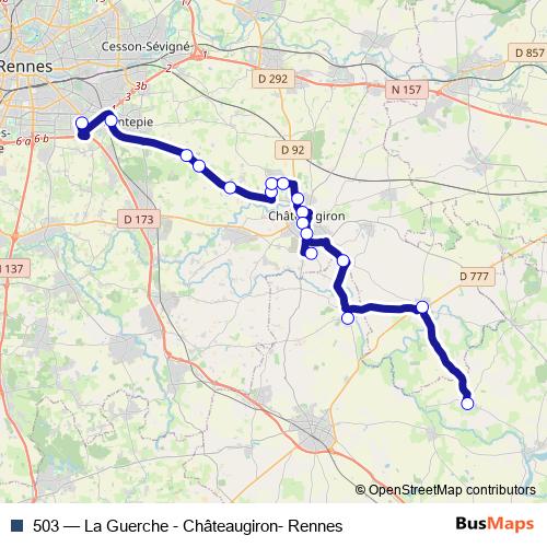 503 bus Line Map