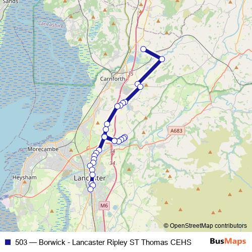 503 bus Line Map