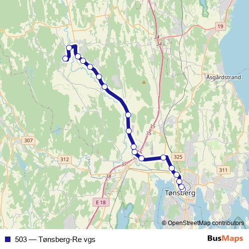 503 bus Line Map
