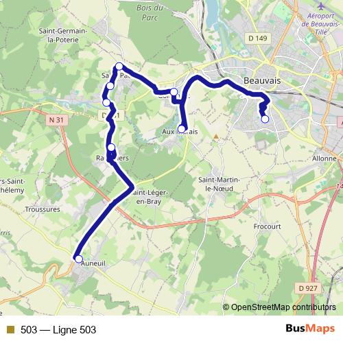 503 bus Line Map