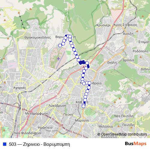 503 bus Line Map
