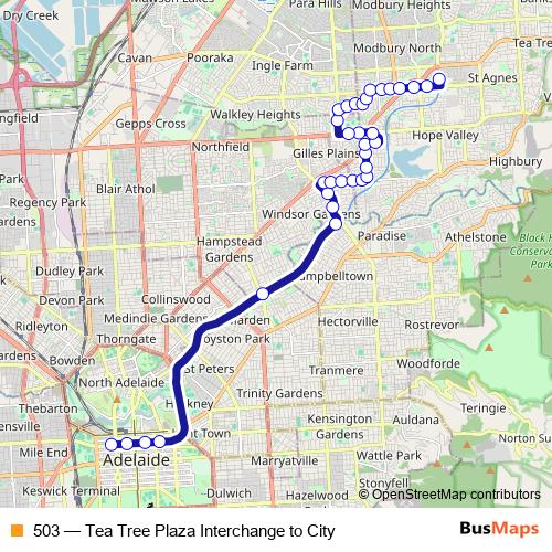 503 bus Line Map