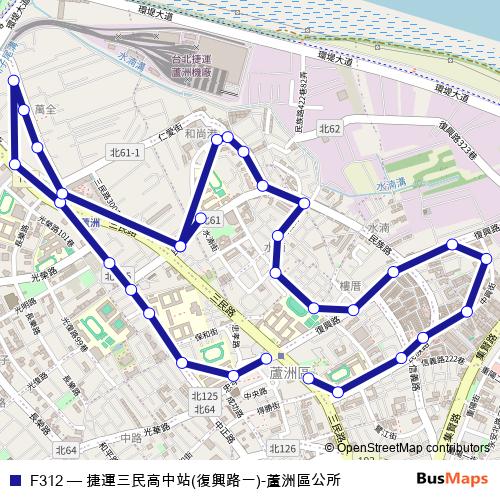 F312 bus Line Map