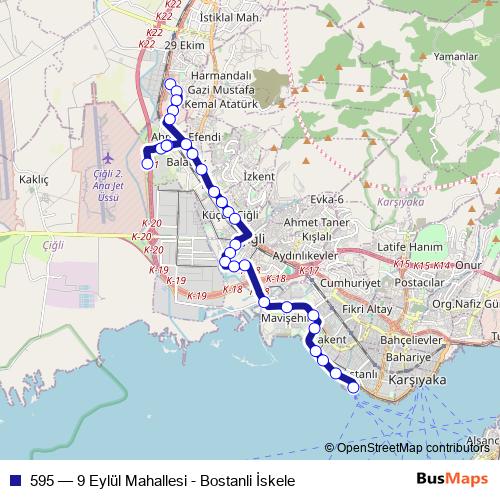 595 bus Line Map