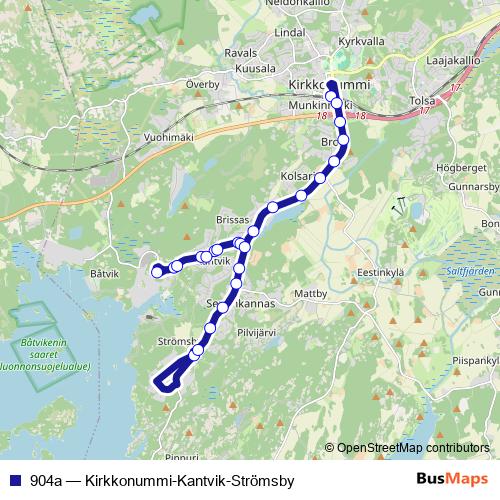904a bus Line Map