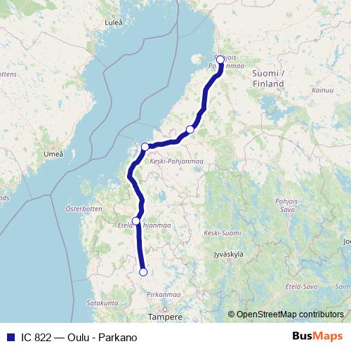 IC 822 rail Line Map