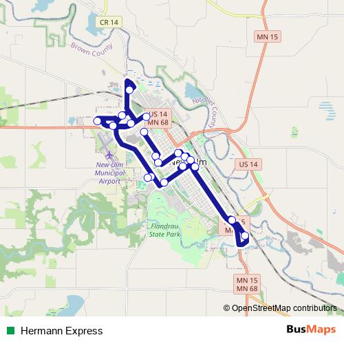 Hermann Express bus Line Map