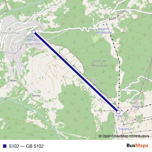 5102 cable-car Line Map