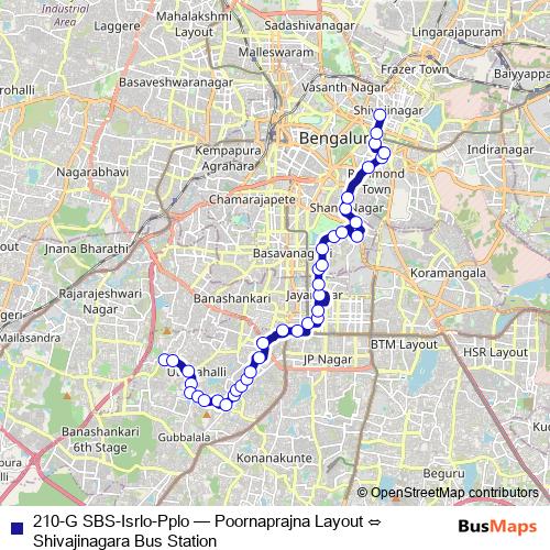 210-G SBS-Isrlo-Pplo bus Line Map