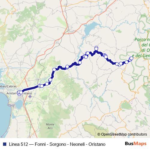 Linea 512 bus Line Map