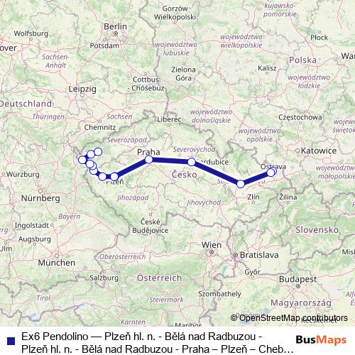 Ex6 Pendolino rail Line Map