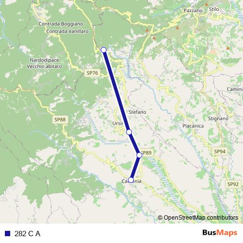 282 C A bus Line Map
