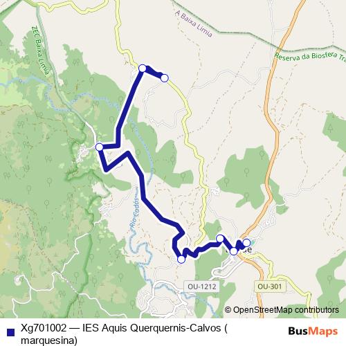 Xg701002 bus Line Map