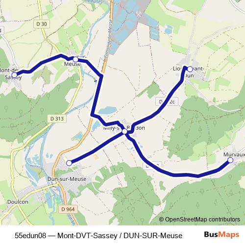 55edun08 bus Line Map