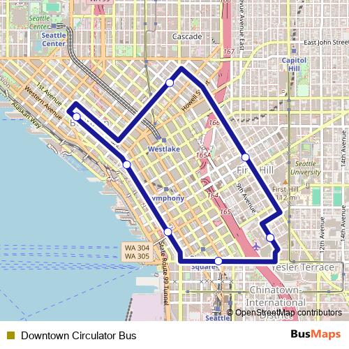 Downtown Circulator Bus bus Line Map