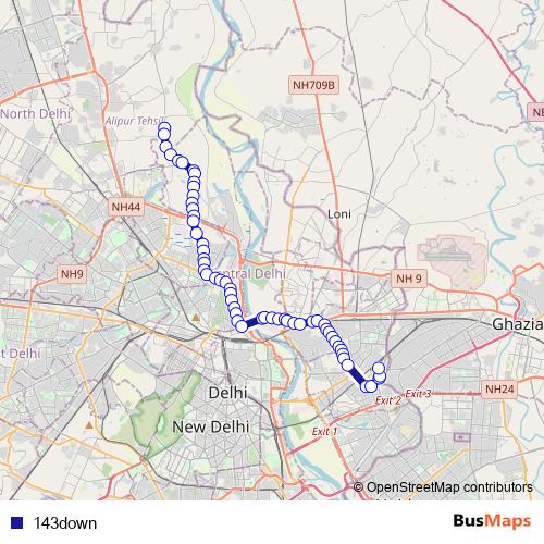 143down bus Line Map