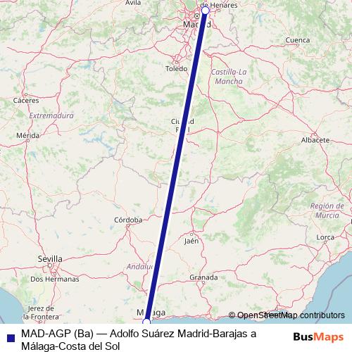 MAD-AGP (Ba) air Line Map