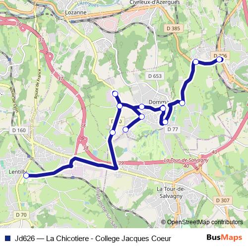 Jd626 bus Line Map