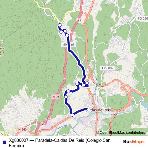 Xg830007 bus Line Map