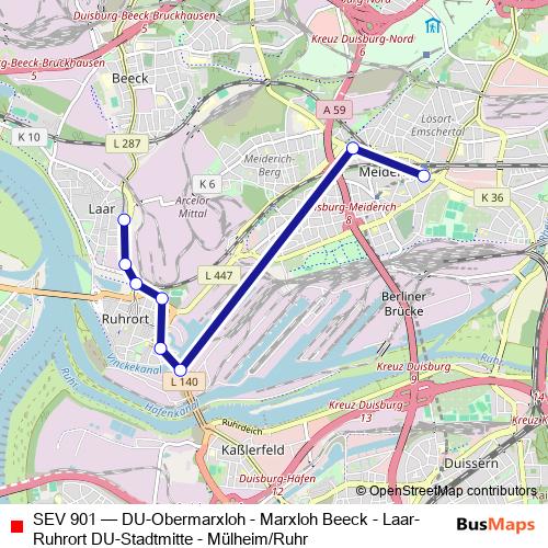 SEV 901 bus Line Map