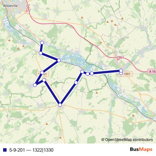 5-9-201 bus Line Map