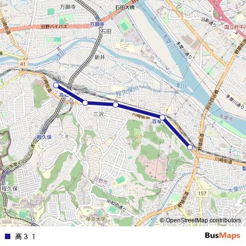 高３１ bus Line Map