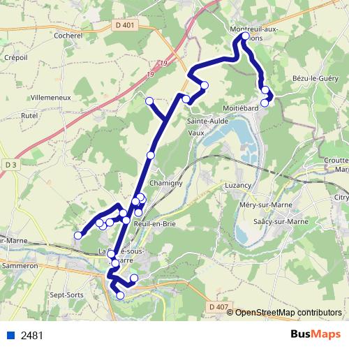 2481 bus Line Map