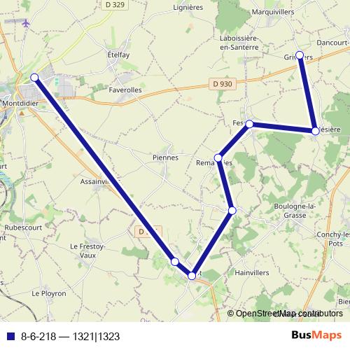 8-6-218 bus Line Map