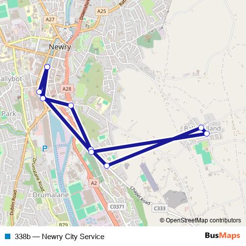 338b bus Line Map